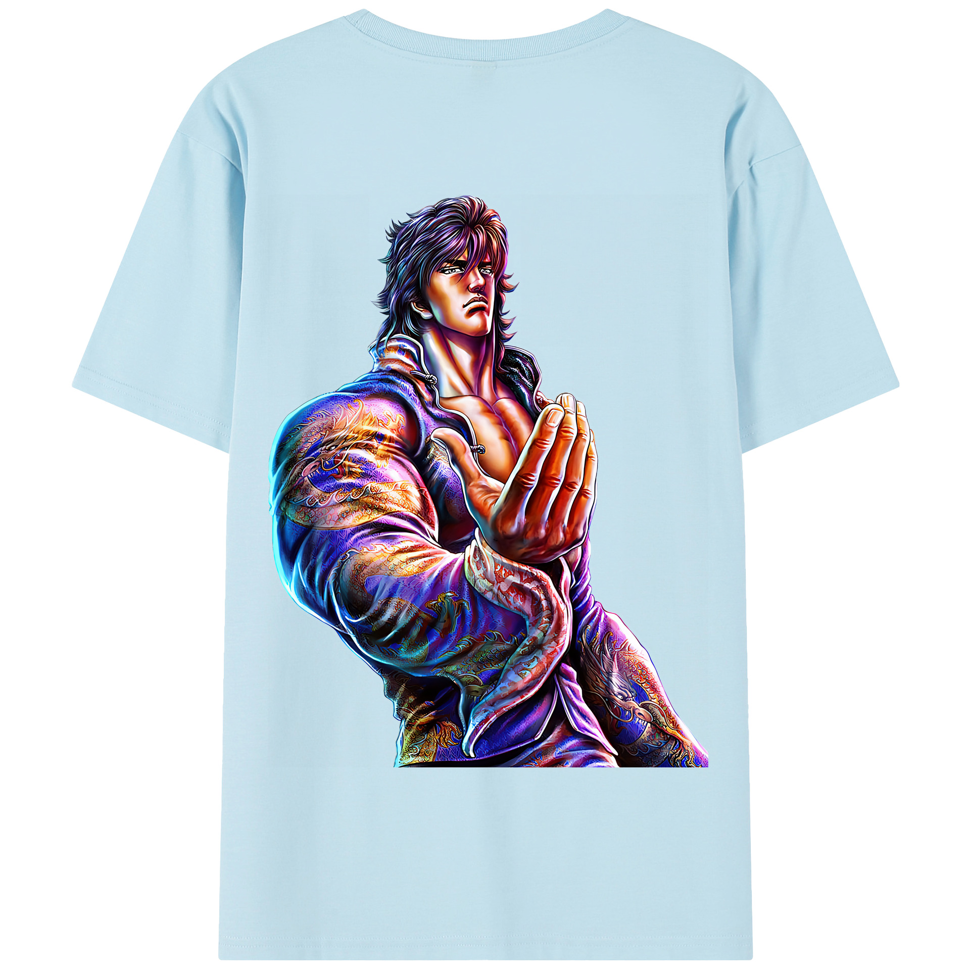 （画像用） 北斗の拳 Fist of the North Star 綿100％半袖Tシャツ（背面プリント）